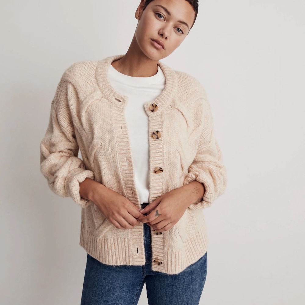 Madewell Ashmont cable cardigan